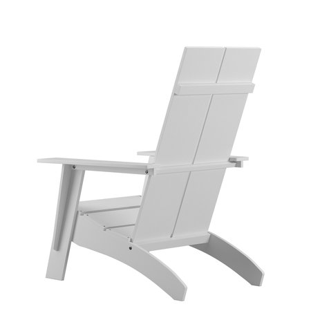 Flash Furniture 4 Pack White Modern 4 Slat Back Adirondack Chairs 4-JJ-C14509-WH-GG